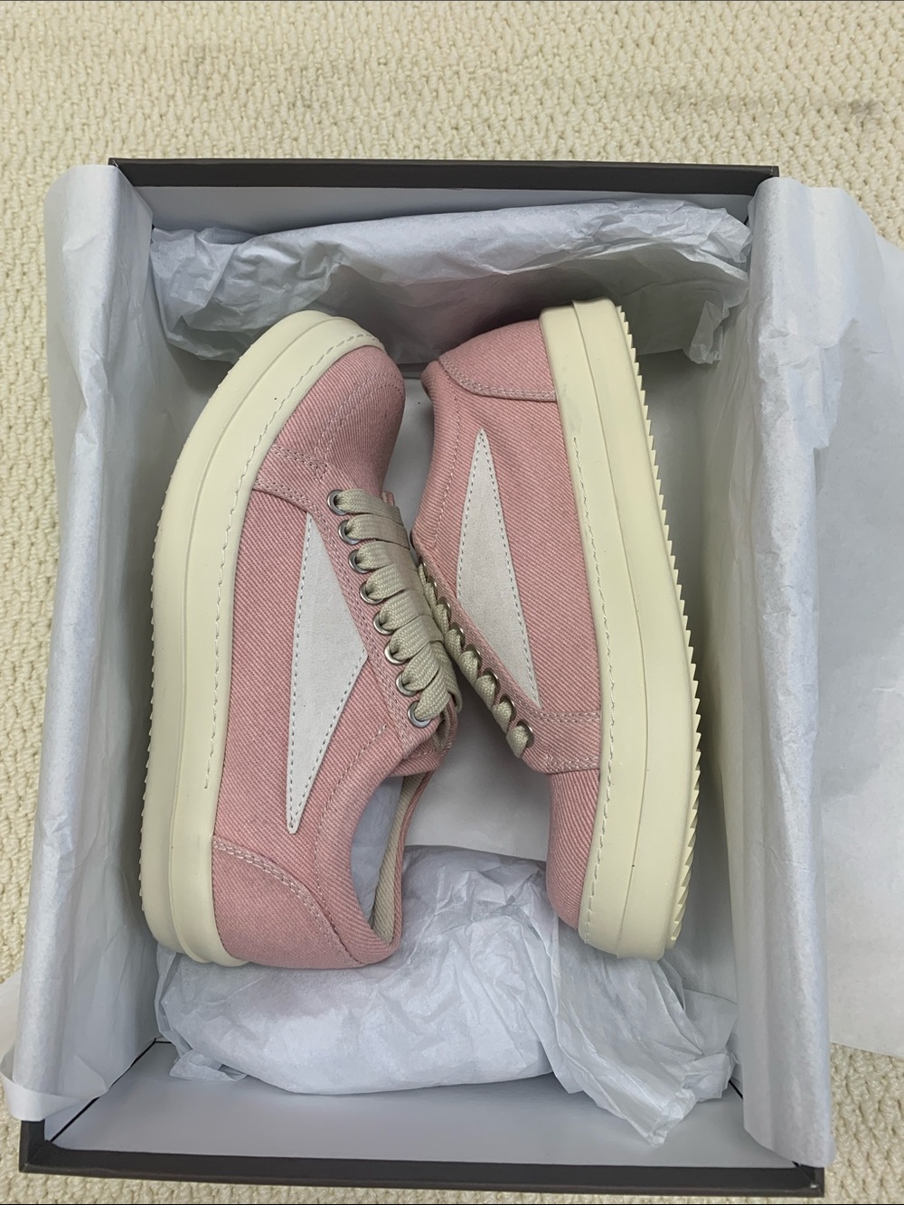 Women’s Pink Canvas Low-Top Platform Sneakers with Cream Sole